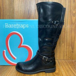 BARETRAPS Women's Carmella Riding Buckle Zip-Up Boots, Black